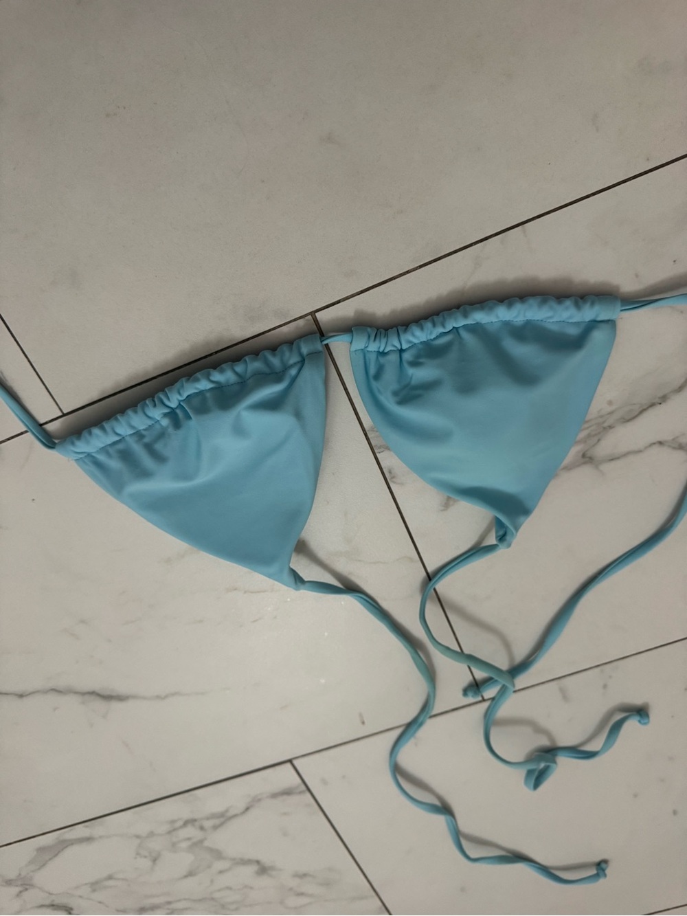 Light Blue Triangle Bikini Top - Women Swim